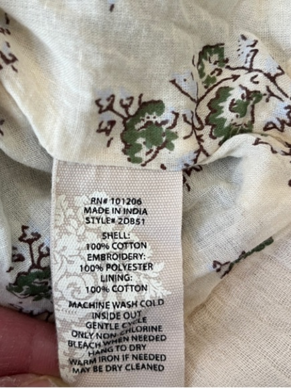 Soft Surroundings White Cropped Jacket with Teal Floral Embroidery size M - Picture 8 of 8